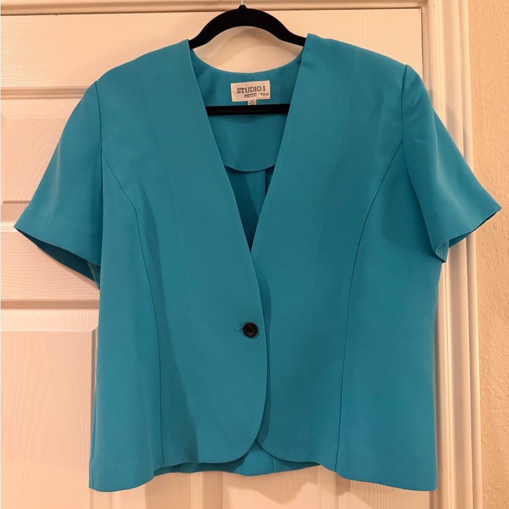 Studio I Turquoise Short Sleeve Jacket